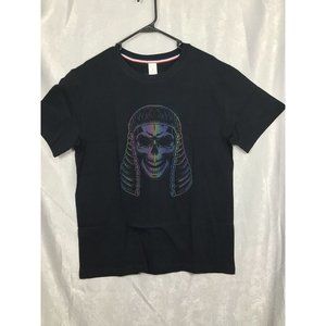 Men Color Changing Graphic Skull T-Shirt Novelty Colorful Cotton Tee Medium New